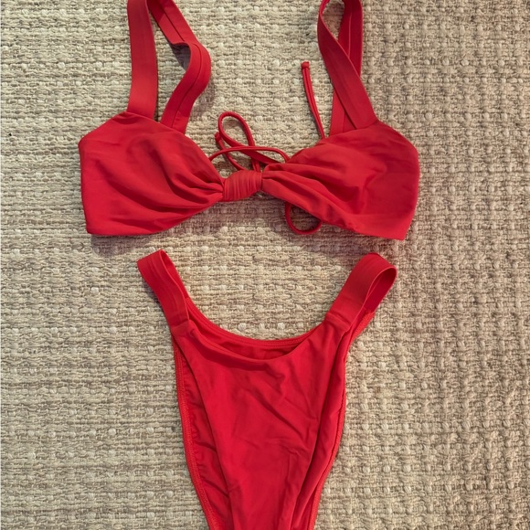 PacSun LA Hearts Vibrant Red Swimsuit - Picture 1 of 4